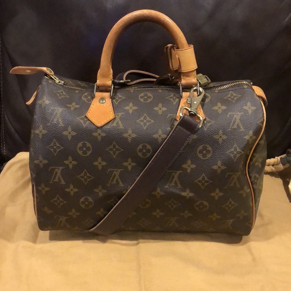 LOUIS VUITTON Speedy 30 LV Monogram Boston Duffle Travel Bag LV30 Dust Bag - Picture 17 of 17